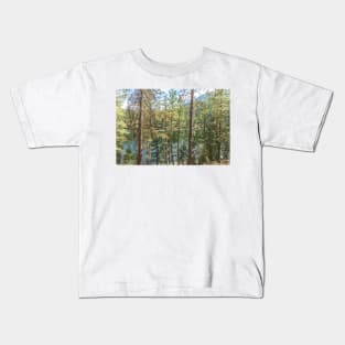 Summer Pine Forest and Lake Kids T-Shirt